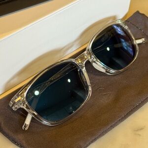 Men’s Roka Rainey Sunglasses - Clear Frame with Glacier Mirror (blue) Lens